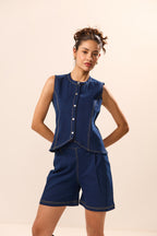 Cora Denim Top with Shorts