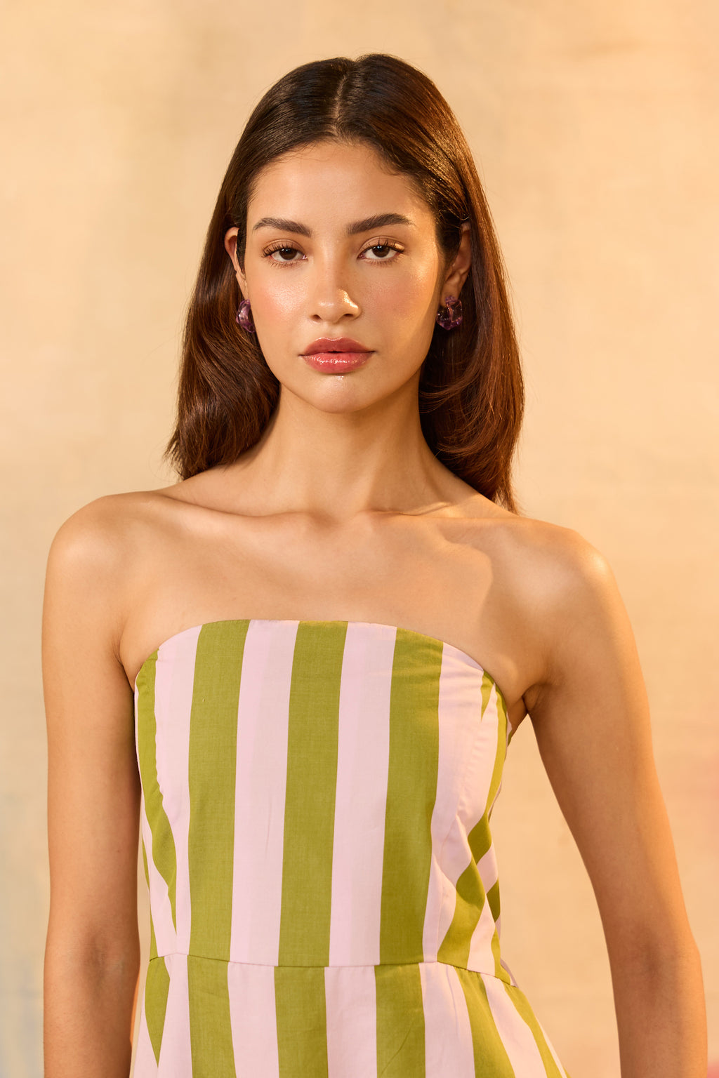 Celia Striped Off Shoulder Dress