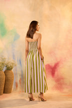 Celia Striped Off Shoulder Dress