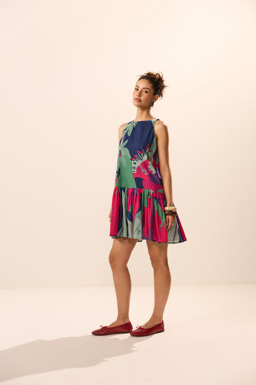 Olea Sleeveless Tier Mini Dress