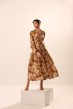 Sienna Collar Floral Maxi Dress