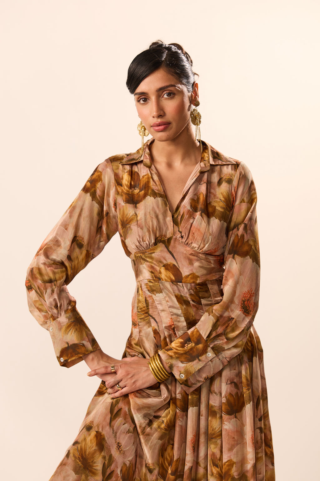 Sienna Collar Floral Maxi Dress