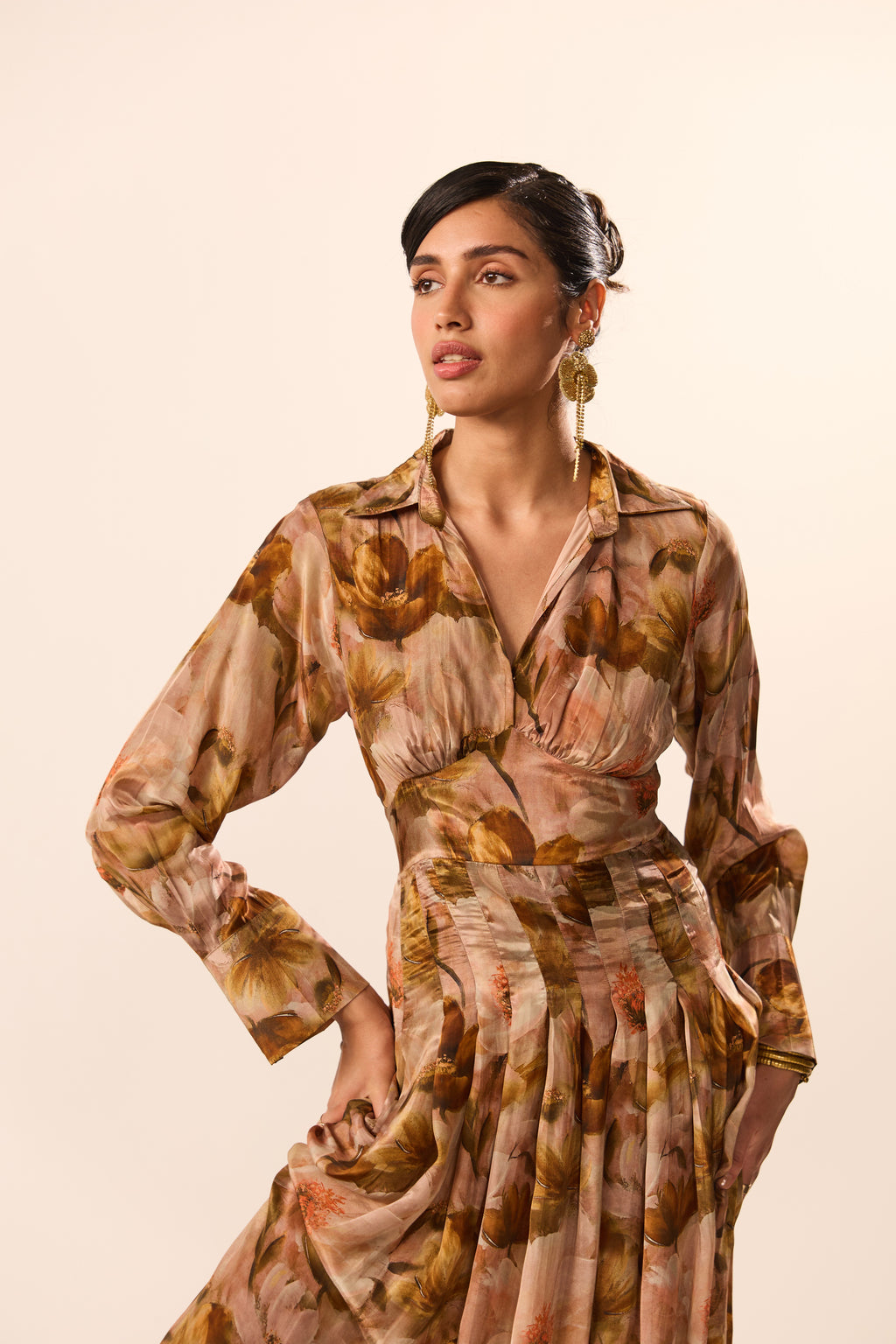 Sienna Collar Floral Maxi Dress