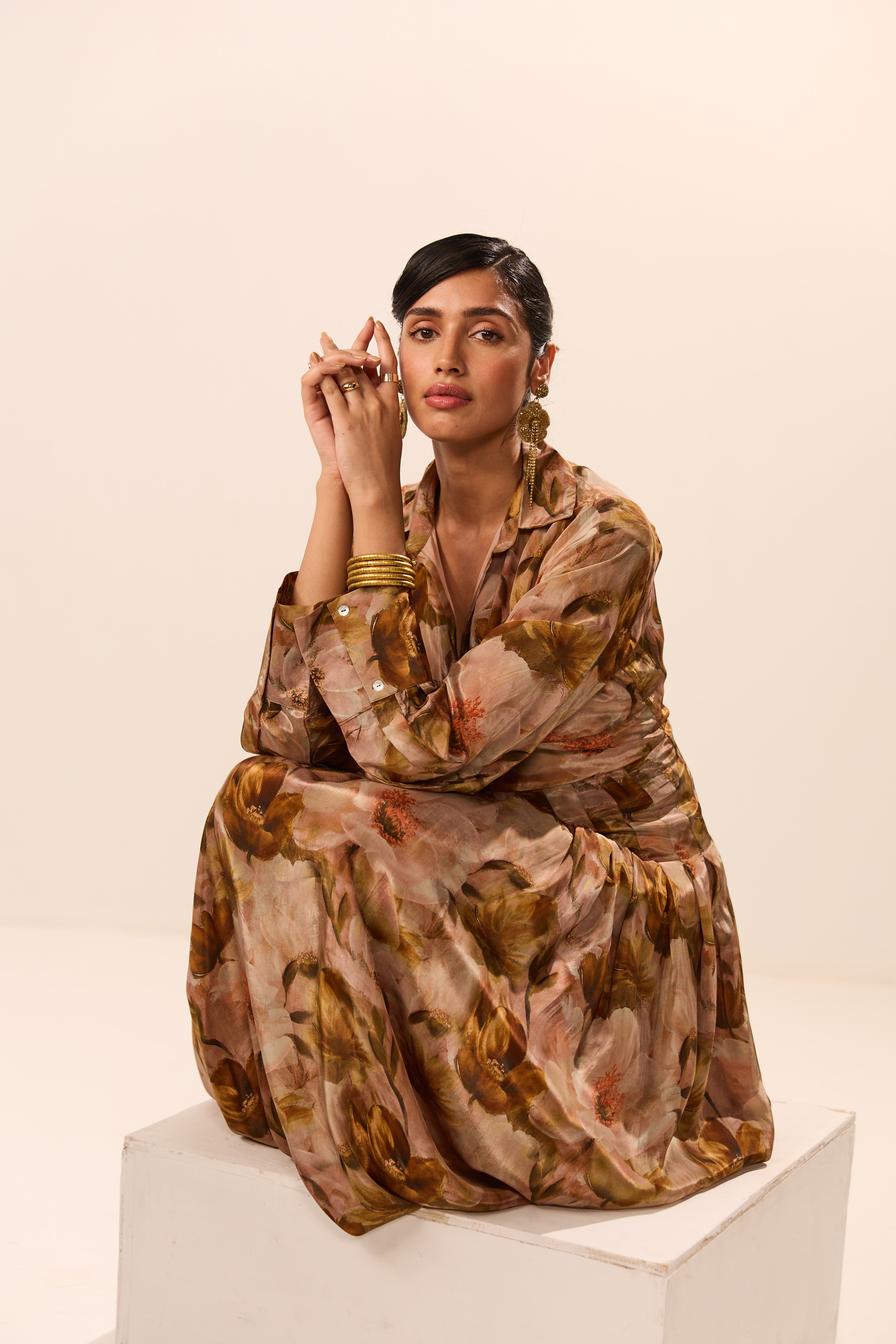 Sienna Collar Floral Maxi Dress