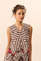 Cosette Button Front Top with Skirt