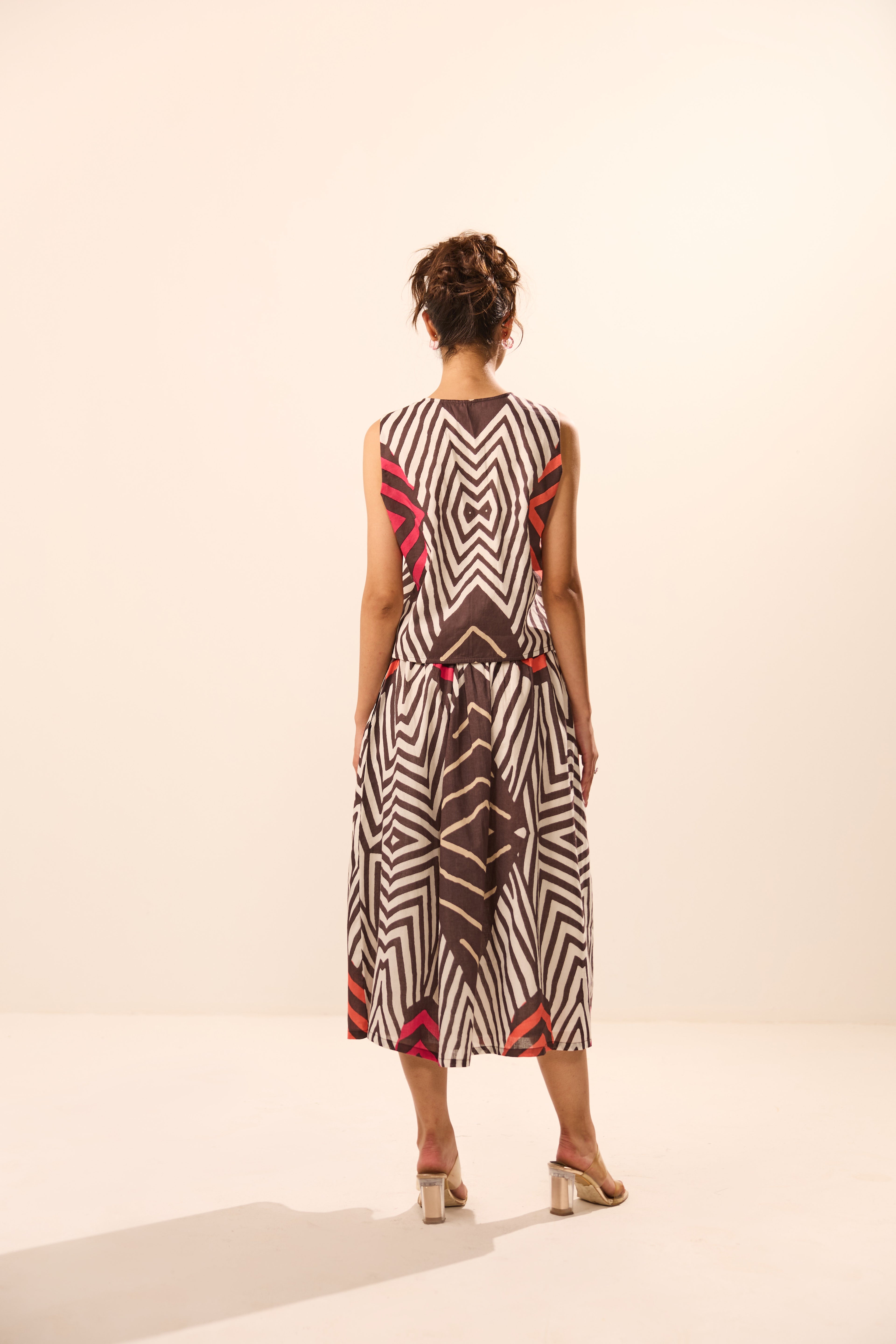 Cosette Button Front Top with Skirt
