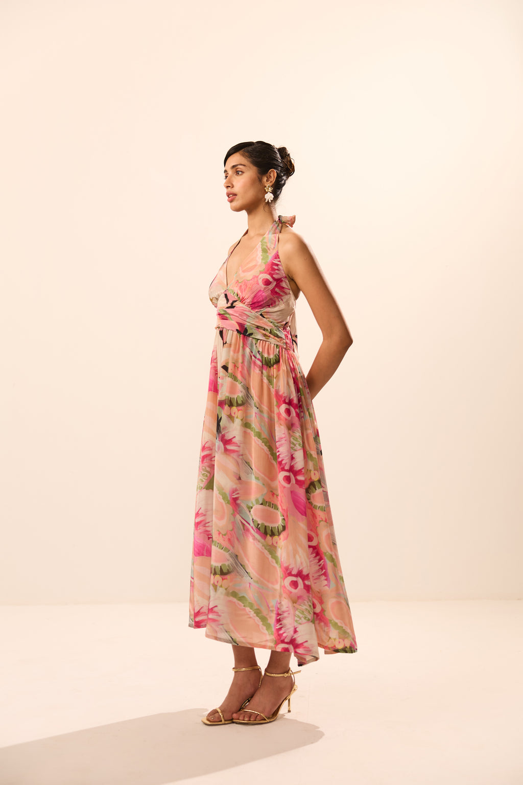 Gabrielle Halter Tie Knot Dress