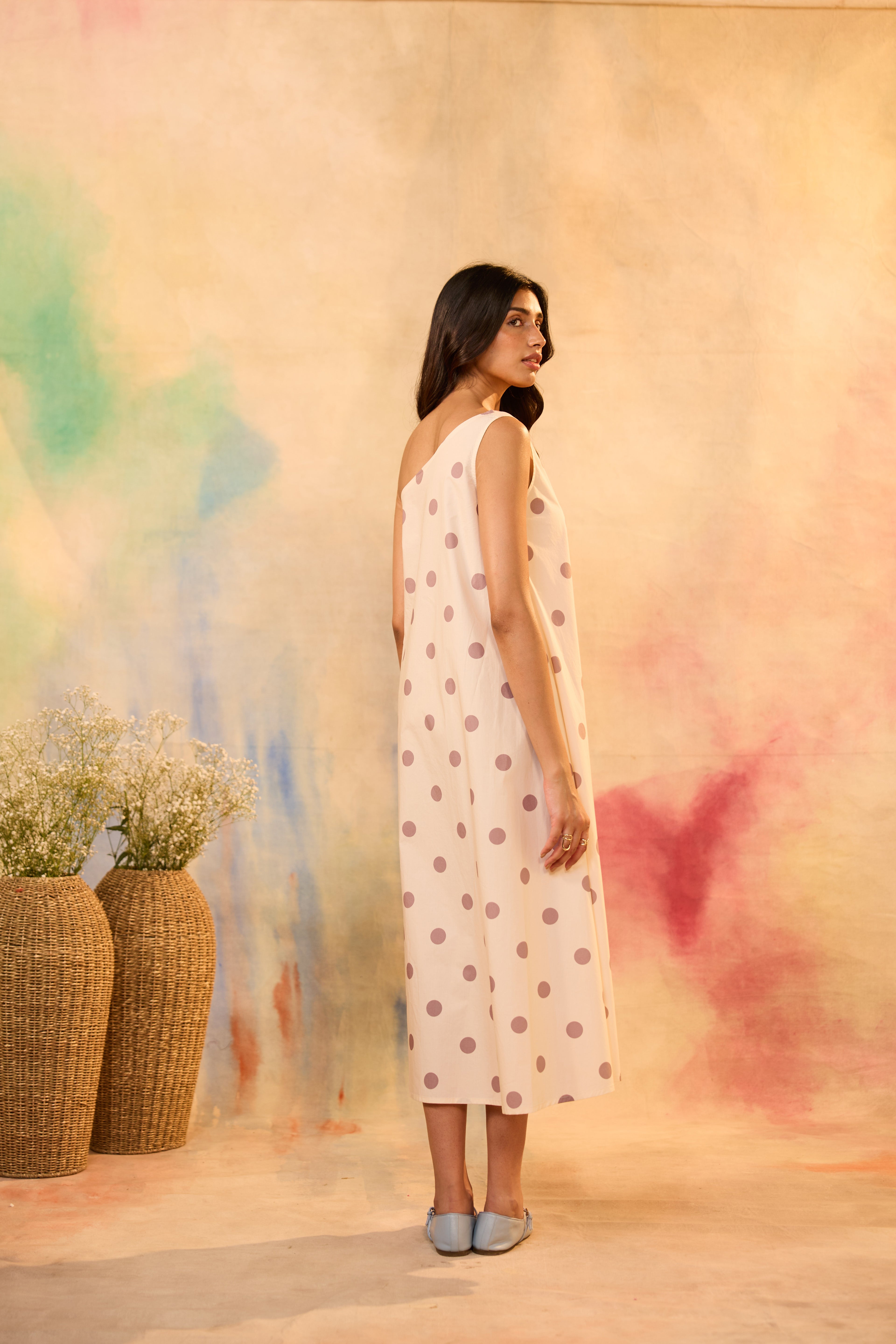 Cosabella Polka One Shoulder Dress