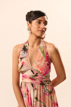 Gabrielle Halter Tie Knot Dress