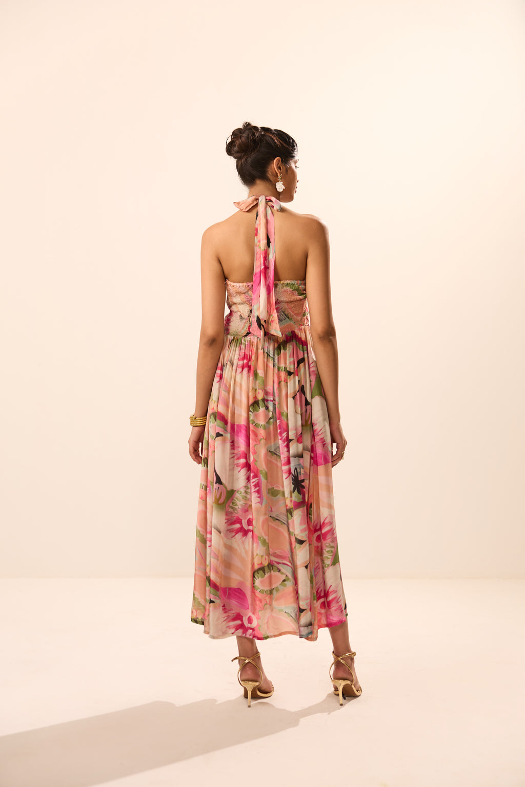 Gabrielle Halter Tie Knot Dress