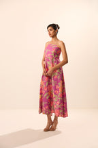 Miranda Purple Floral Off Shoulder Dress