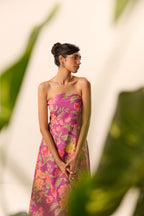 Miranda Purple Floral Off Shoulder Dress