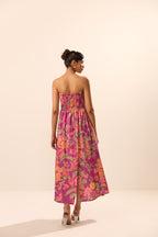 Miranda Purple Floral Off Shoulder Dress