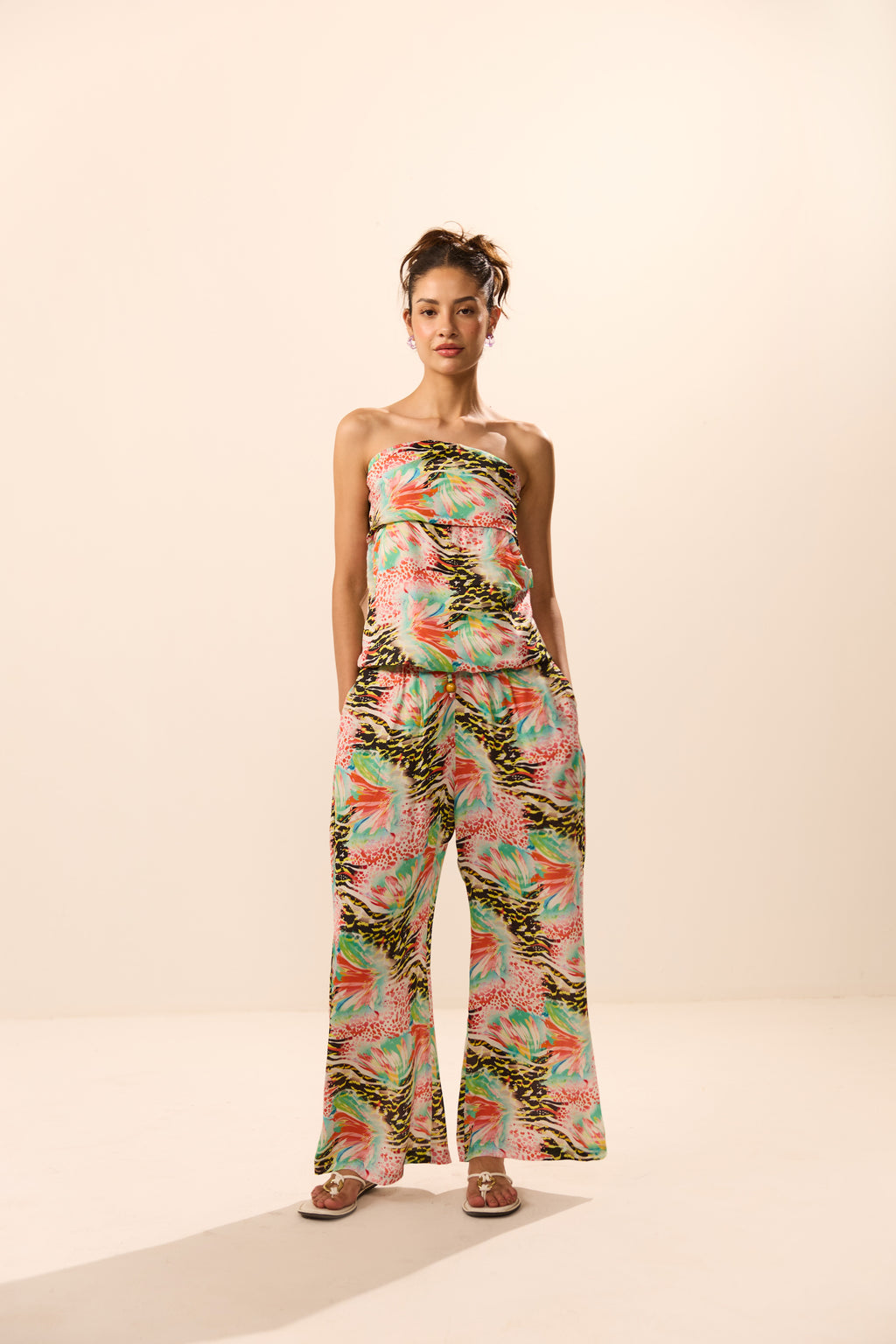 Thalassa Abstract Print Off Shoulder Co-ord Set