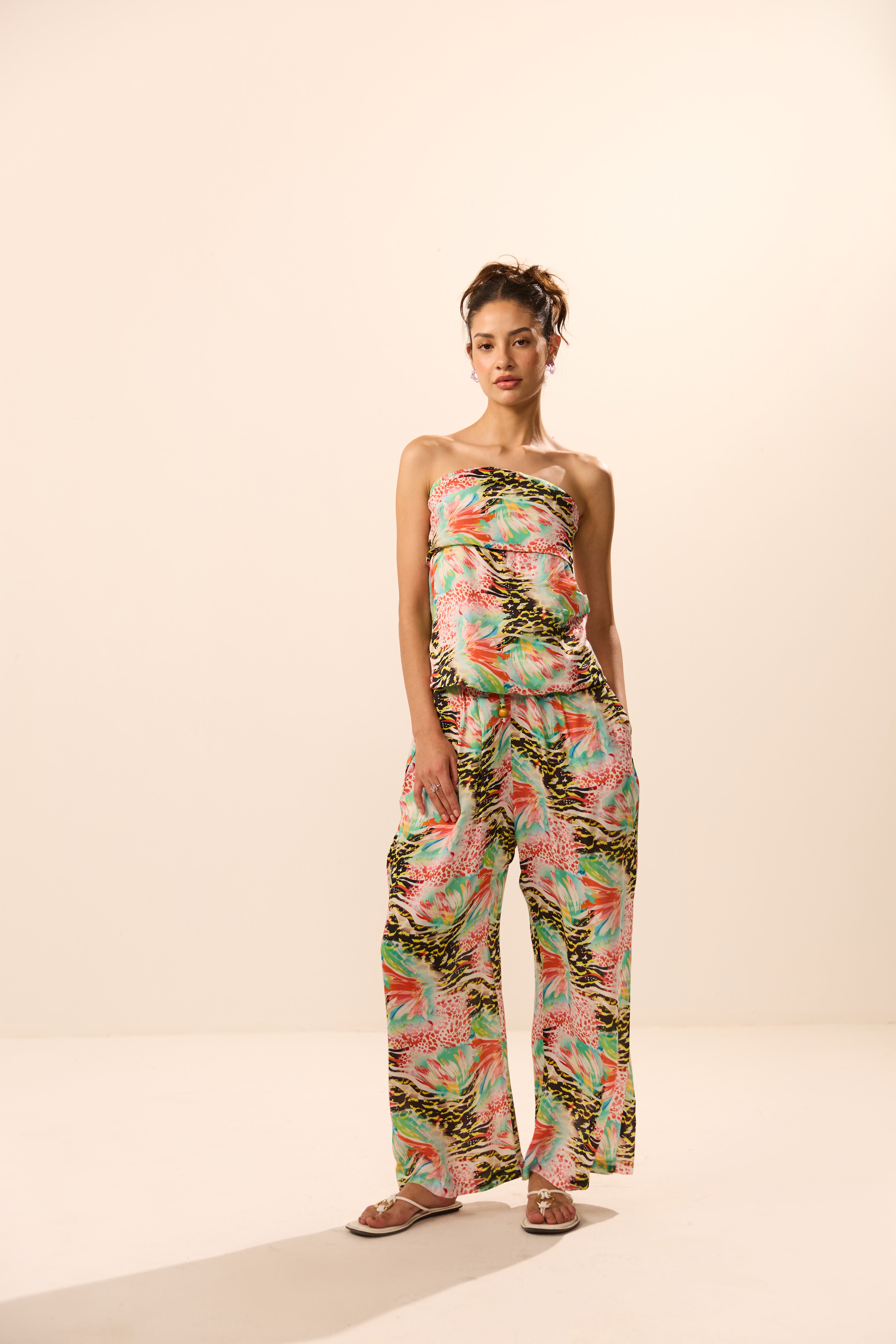 Thalassa Abstract Print Off Shoulder Co-ord Set