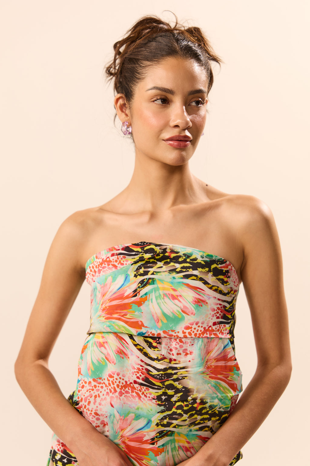 Thalassa Abstract Print Off Shoulder Co-ord Set