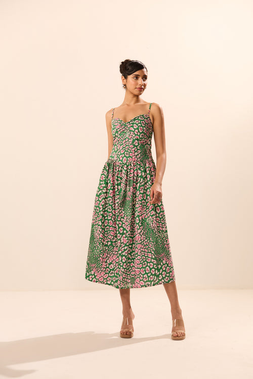 Stella Abstract Print Midi Dress