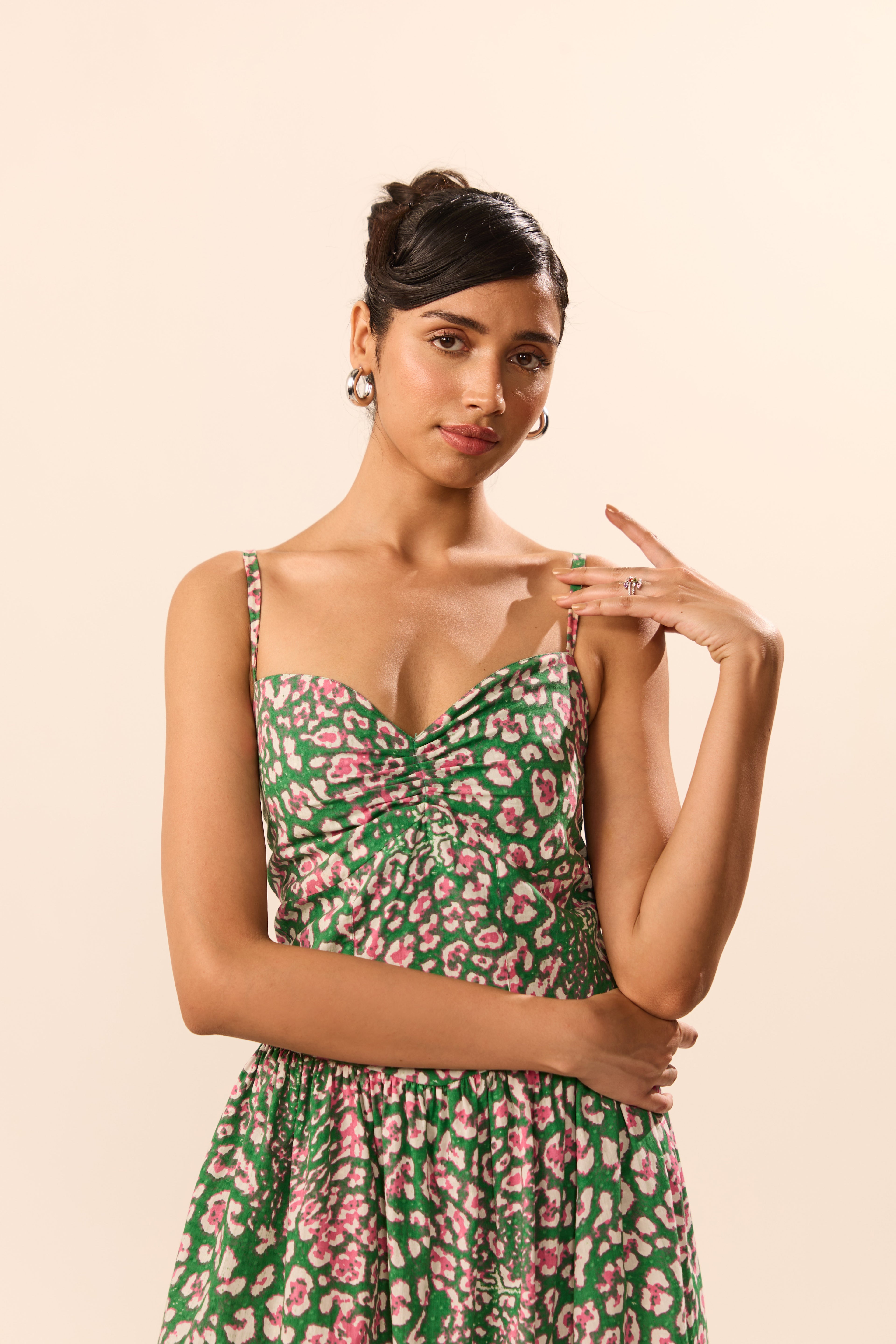 Stella Abstract Print Midi Dress