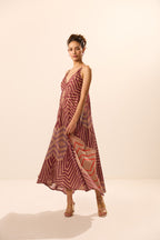 Eva Spaghetti Strap Midi Dress