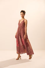 Eva Spaghetti Strap Midi Dress