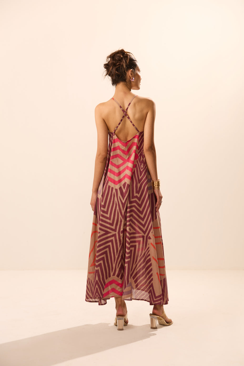 Eva Spaghetti Strap Midi Dress
