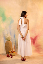 Iris White Halter Tie Knot Dress