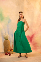 Leana Green Off Shoulder Dress