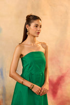 Leana Green Off Shoulder Dress