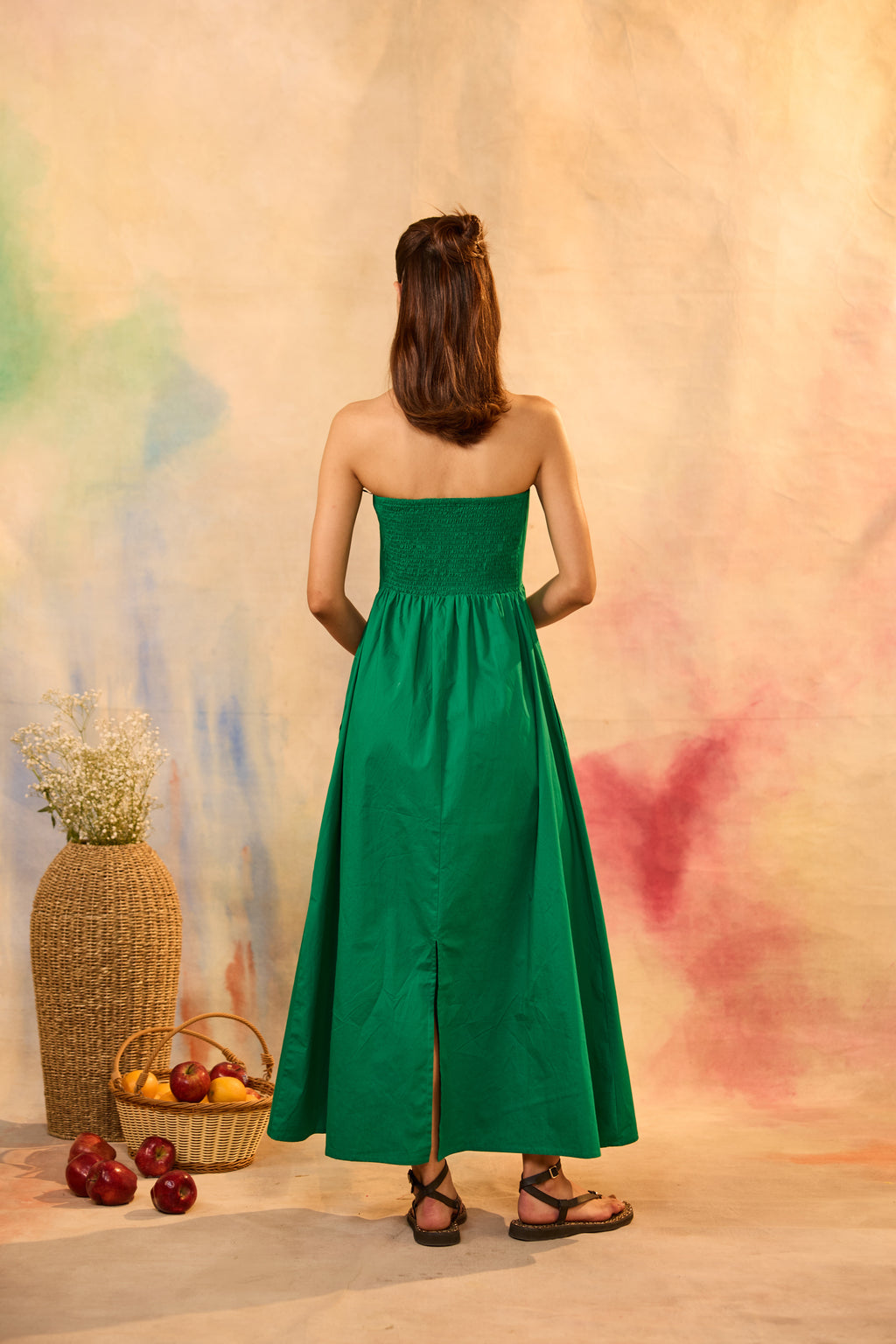 Leana Green Off Shoulder Dress