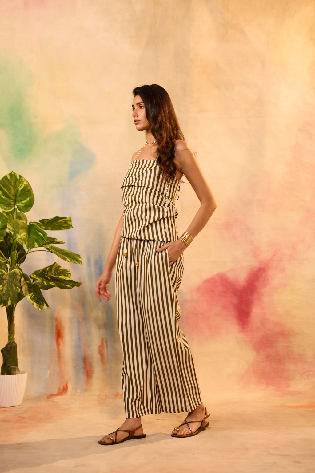 Esther Striped Strapless Co-ord Set