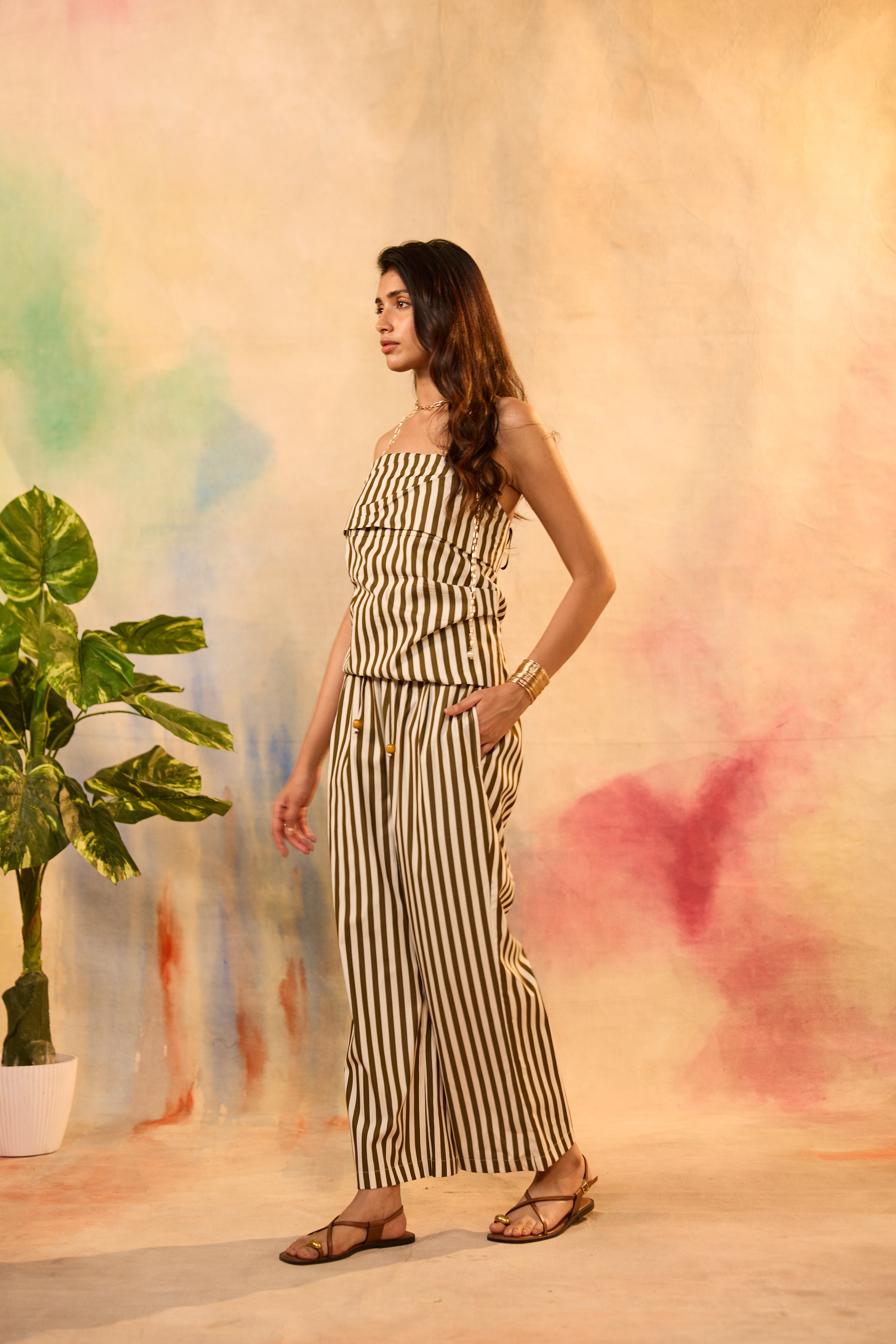 Esther Striped Strapless Co-ord Set