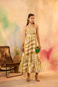 Vesper Stripe Backless Maxi Dress