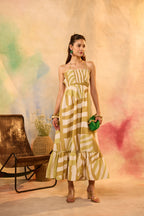 Vesper Stripe Backless Maxi Dress