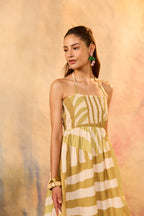 Vesper Stripe Backless Maxi Dress