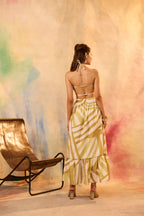 Vesper Stripe Backless Maxi Dress