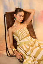 Vesper Stripe Backless Maxi Dress