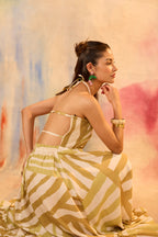 Vesper Stripe Backless Maxi Dress