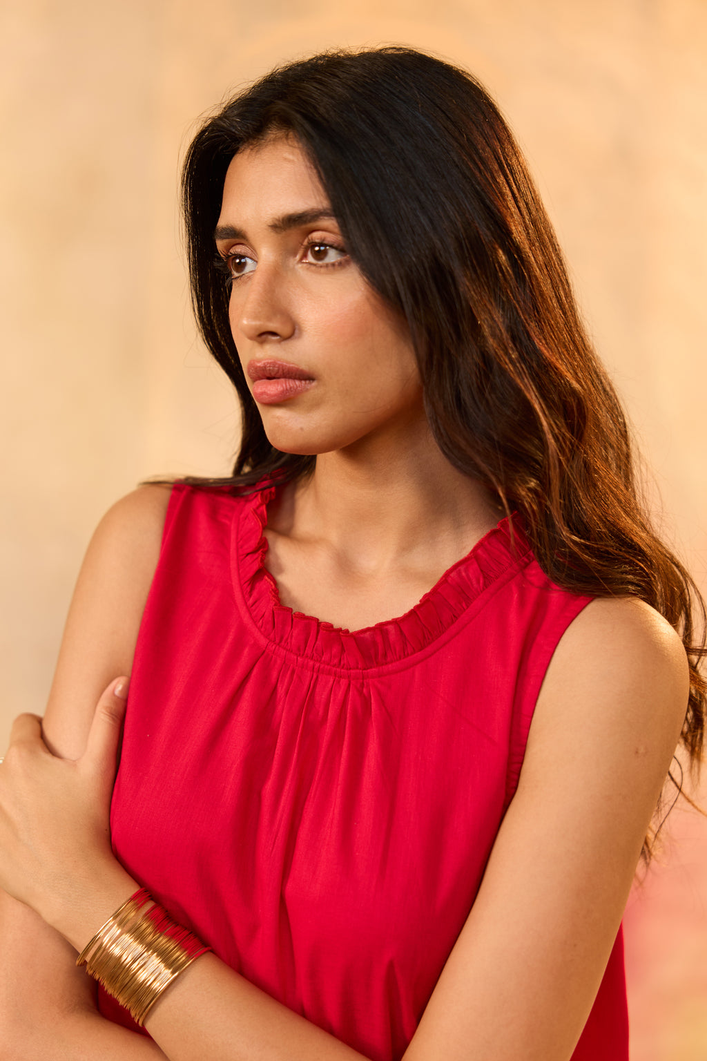 Bonita Fuchsia Sleeveless Tier Maxi Dress