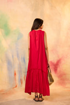 Bonita Fuchsia Sleeveless Tier Maxi Dress