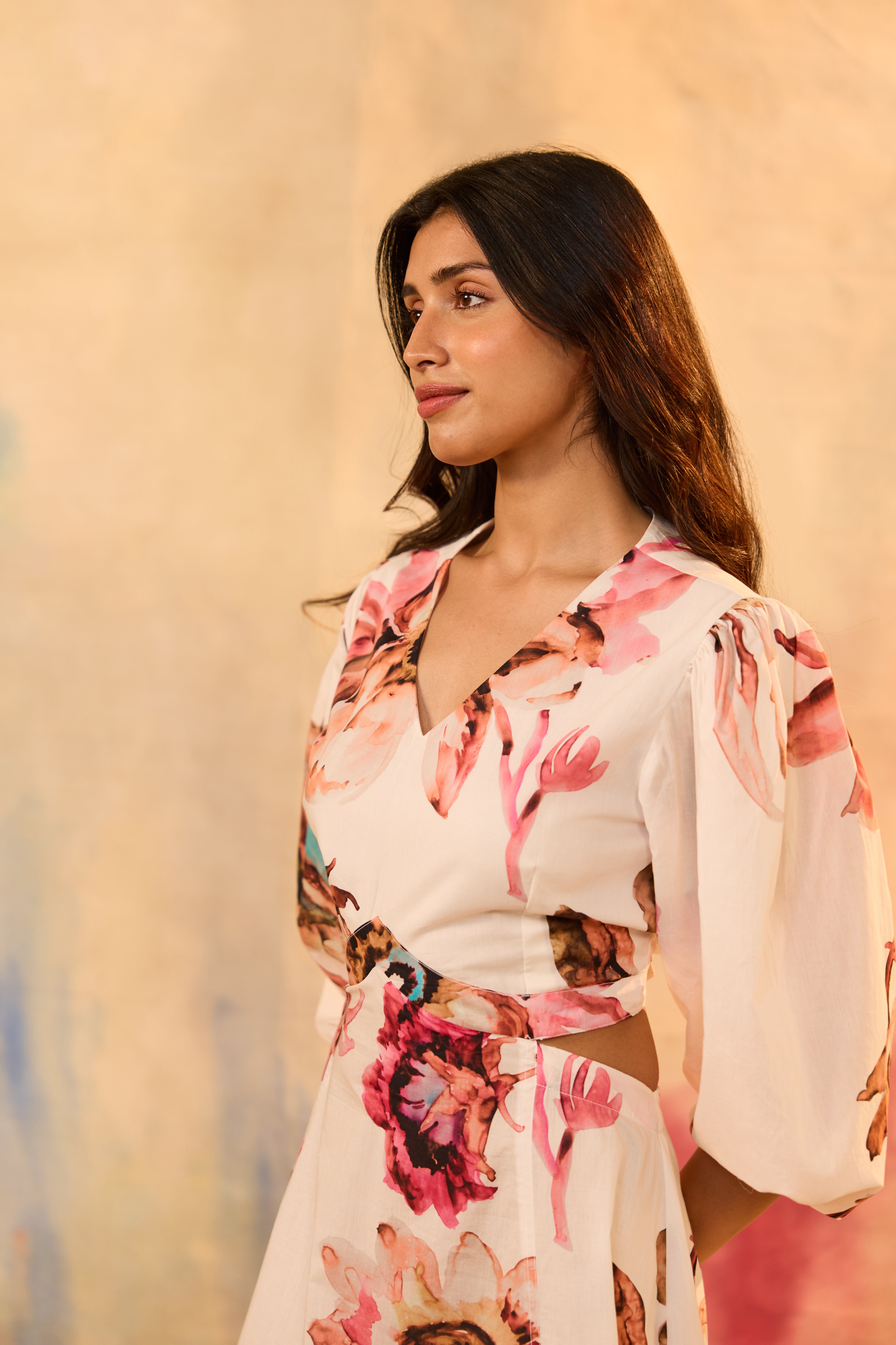 Emma Floral Print Midi Dress