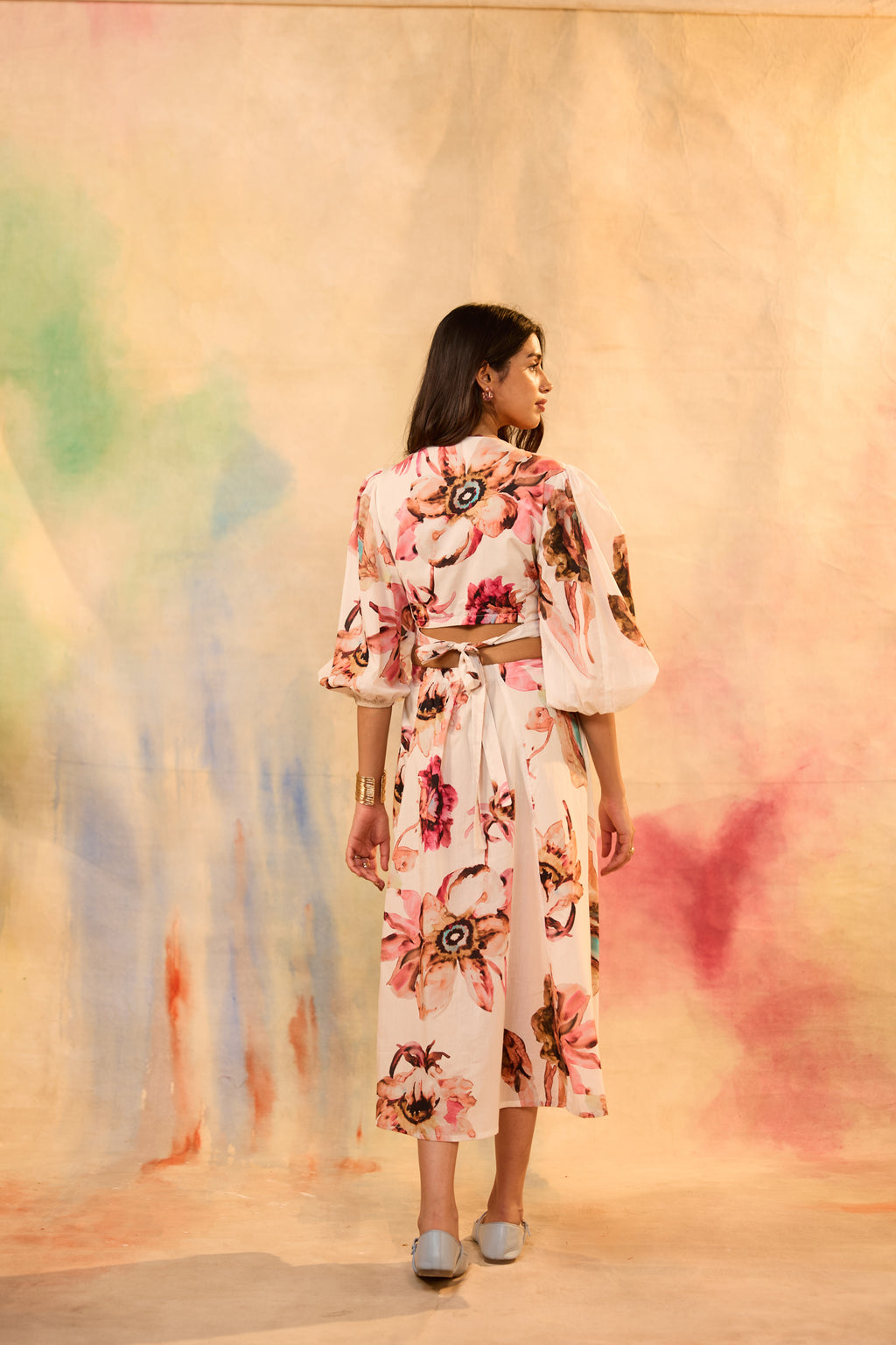 Emma Floral Print Midi Dress